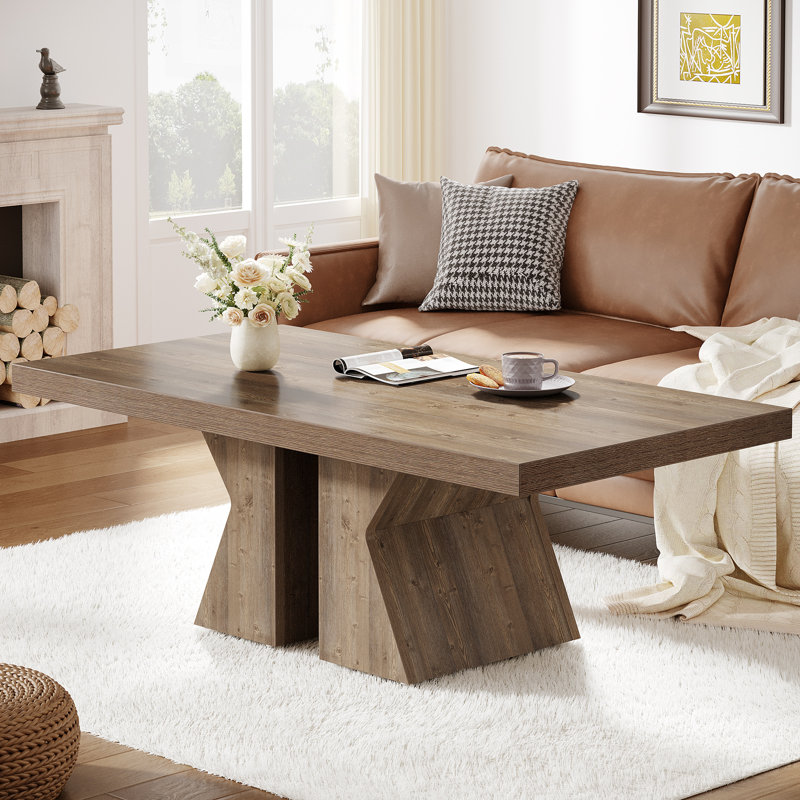 XDYZ 47-Inch Rectangular Wood Coffee Table & Reviews | Wayfair